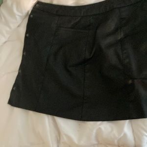 Black short leather skirt